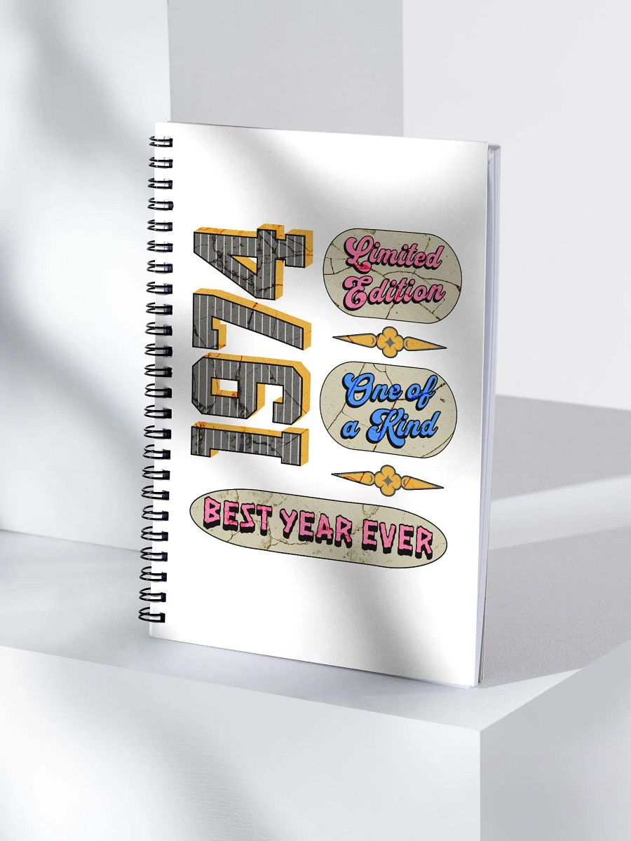Limited Edition 1974 Retro Text Phrases Spiral Notebook product image (3)