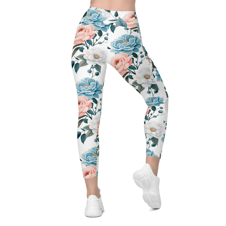 Floral Fusion Crossover Leggings with Pockets product image (2)