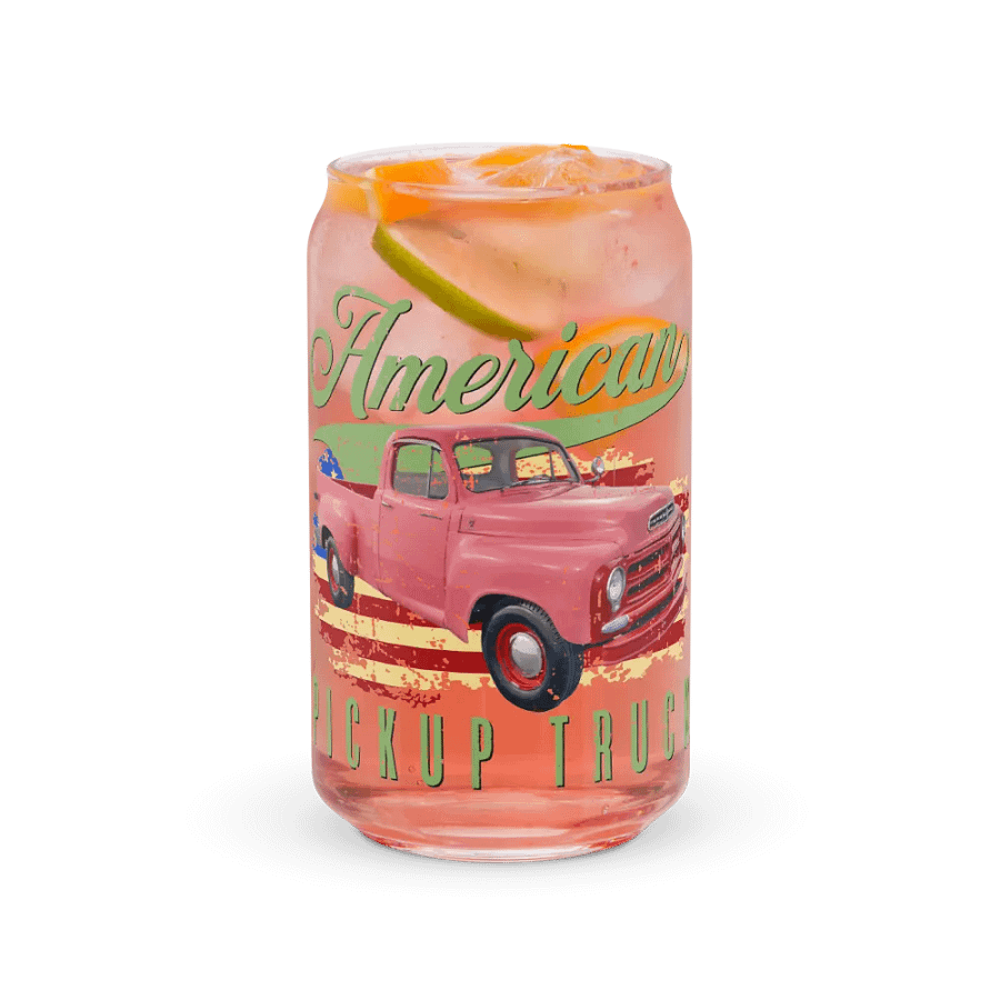 American Pickup Truck Men Women Adults Teens Kids Boys Girls Drinking Glass product image (37)