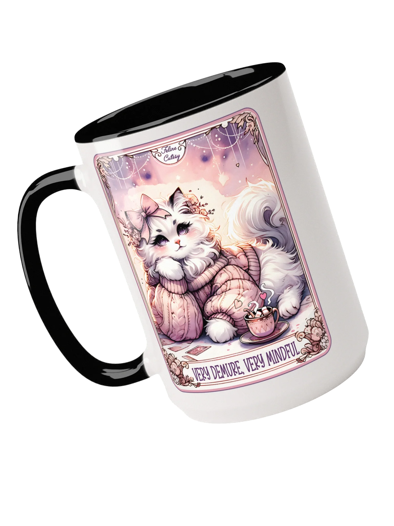 Cozy Cat Mindfulness Mug – 15oz Ceramic product image (4)