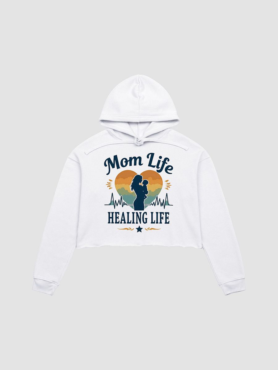 Sunset Silhouette Mom Life Crop Hoodie product image (4)