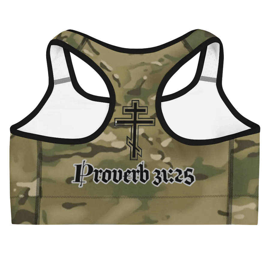 Faithful Camo: Proverb 3:25 Sports Bra - Multicam product image (4)