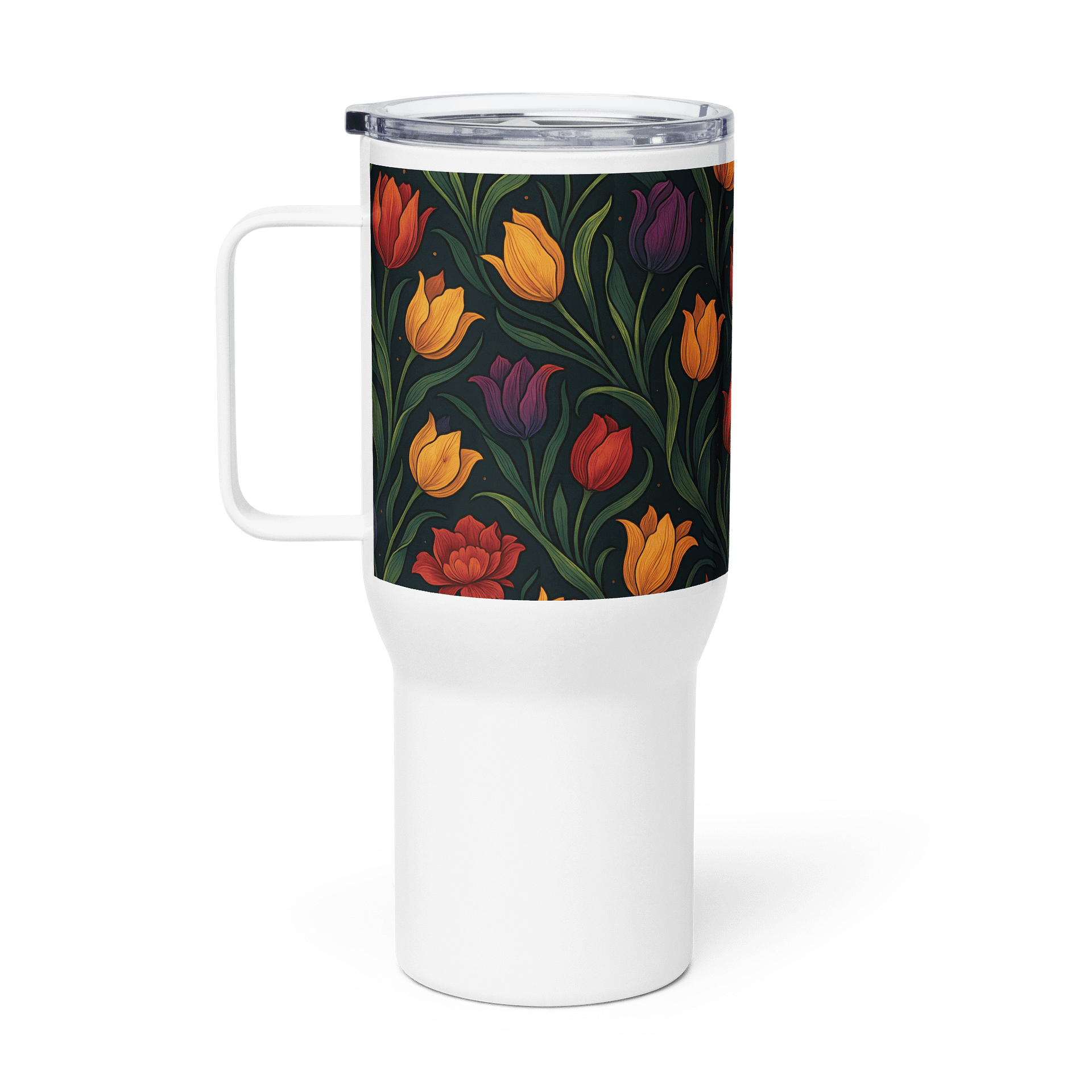 Tulip Coffee Tumbler – 20oz Insulated Floral Mug with Pink and Yellow Tulip Design for Kitchen, Travel & Coffee Lovers product image (1)