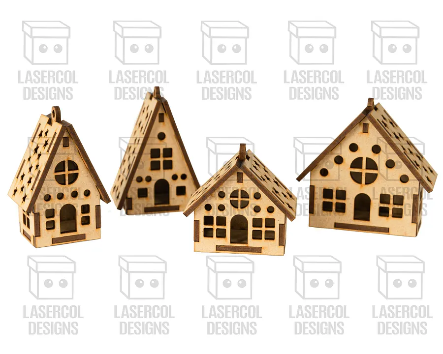 Christmas Houses Ornaments Box - Laser Cut Files product image (10)