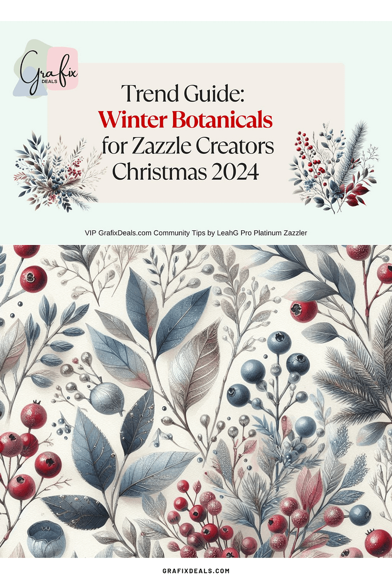 Winter Botanicals Trends Guide for Zazzle Creators - Print on demand Product Ideas