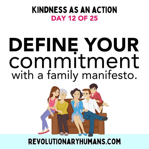 #12 - Define your commitment to social justice by creating a kid-friendly family manifesto. Need inspiration? Start here: htt...
