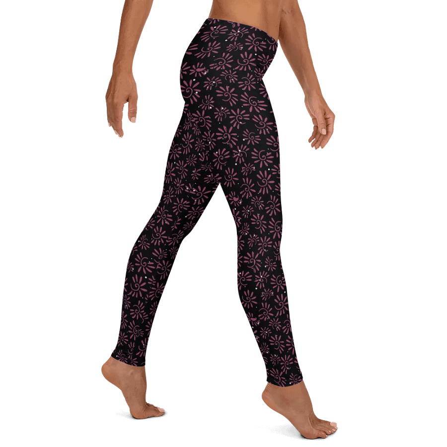 Leggings in classy dark magenta on black design with slight sparkle. Ideal for that special event product image (5)