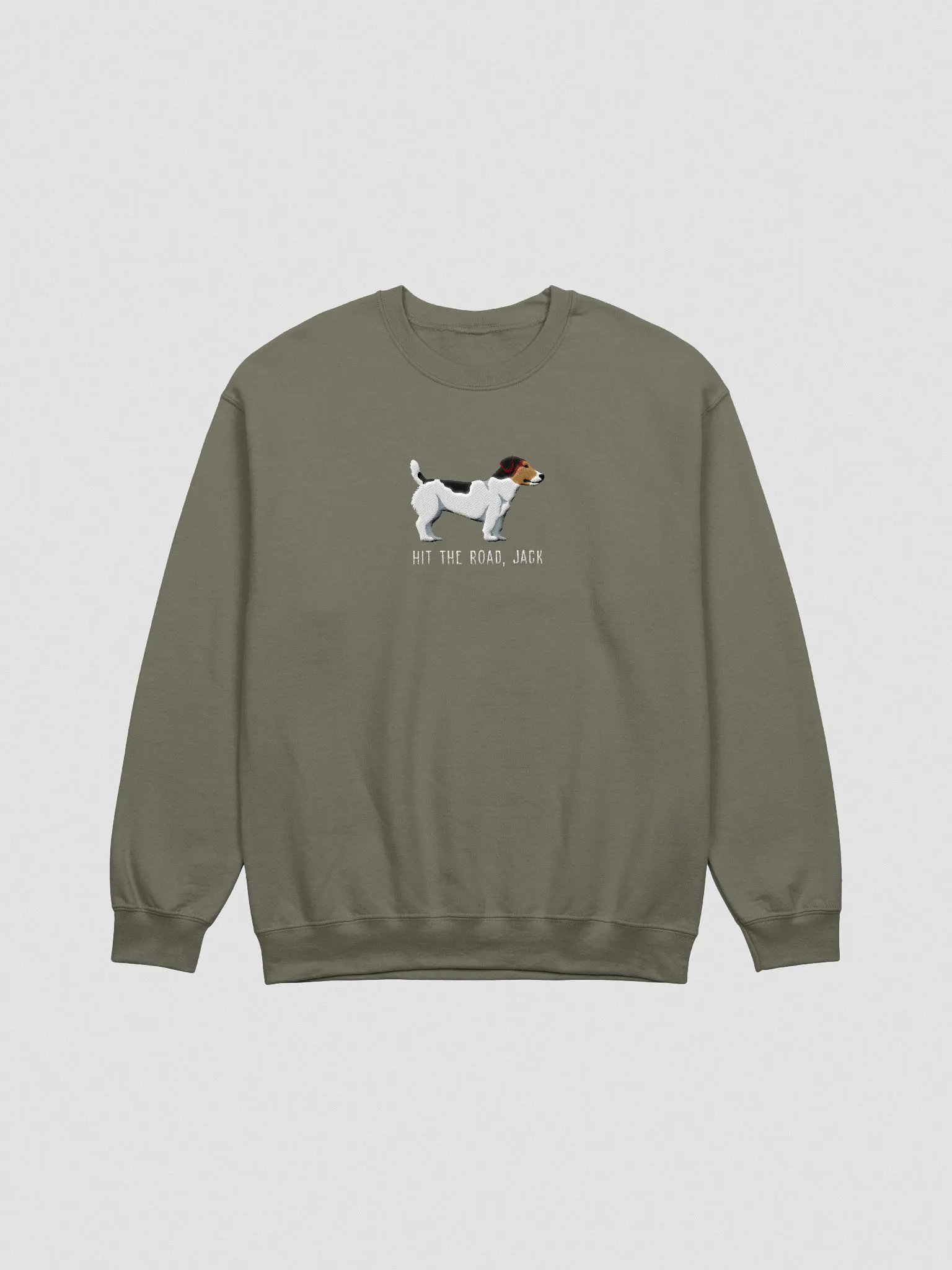 Hit the Road, Jack Sweatshirt (Embroidered) of a Jack Russell Terrier(Tricolor) product image (4)
