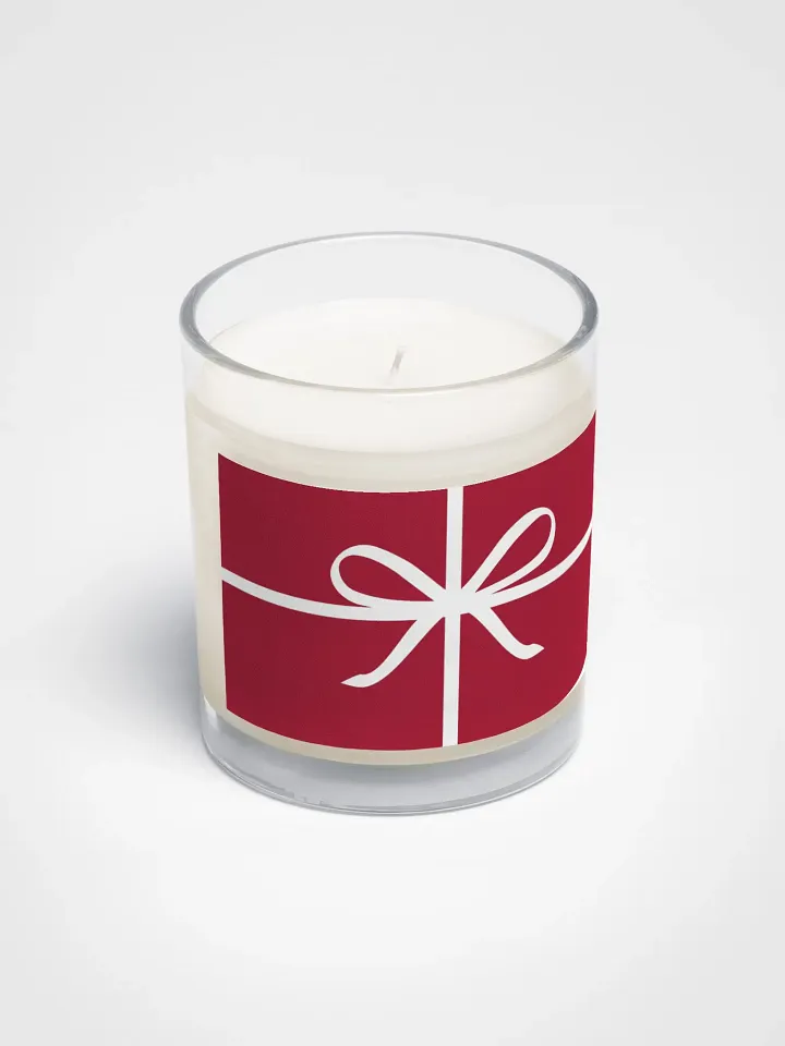 Holiday Gift Ribbon Bow Soy Wax Glass Jar Candle product image (2)