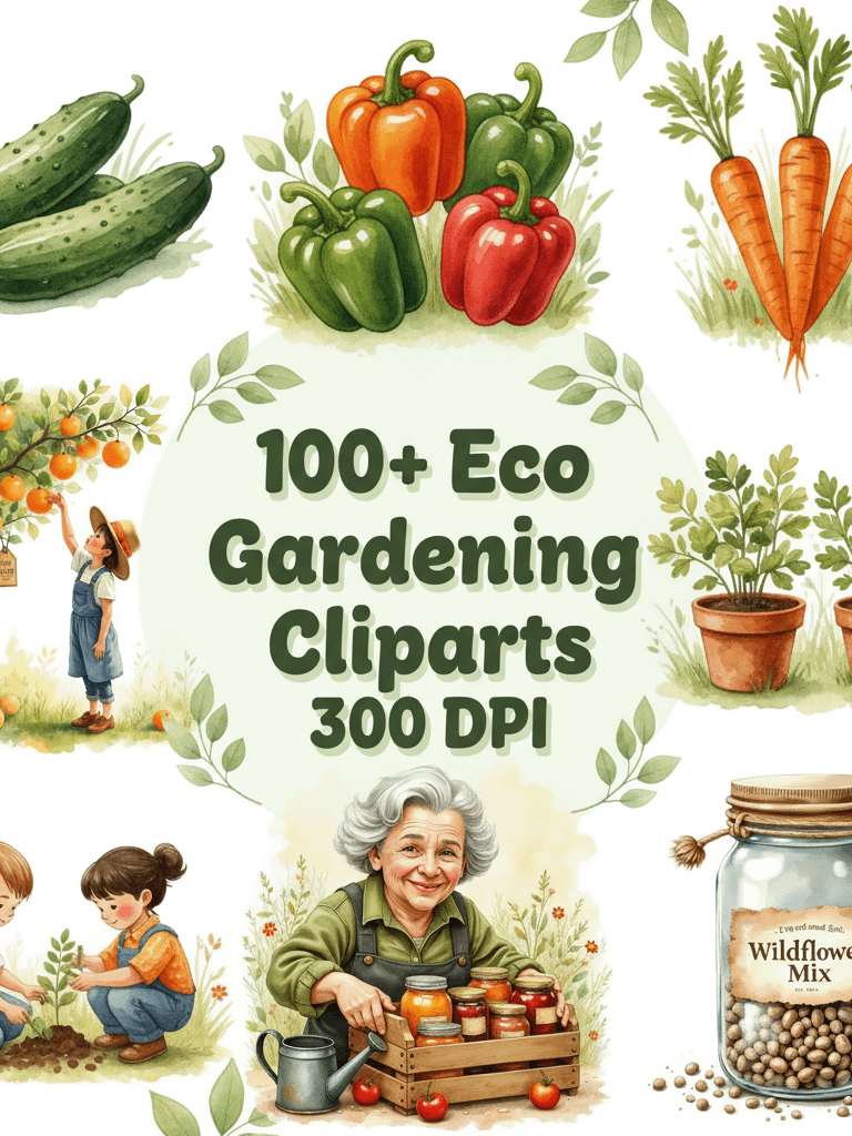 Eco Gardening Clipart & Digital Design Resources for Creators product image (1)
