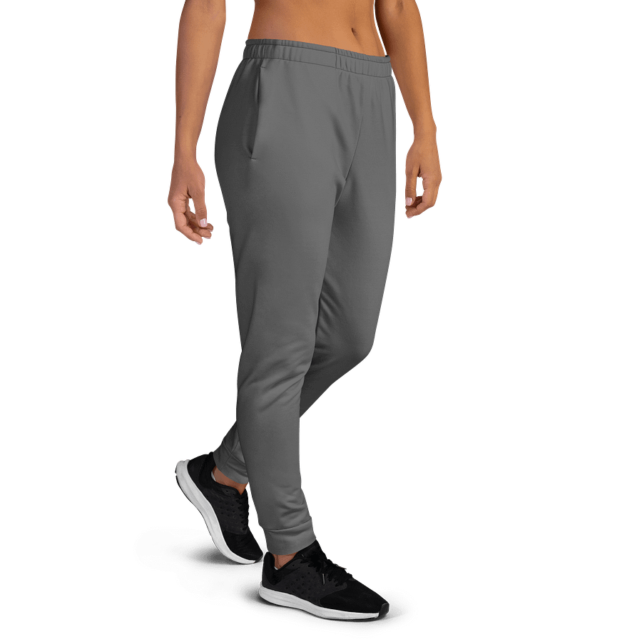 Dark Gray Solid Color Women's Fleece Sweatpants product image (4)