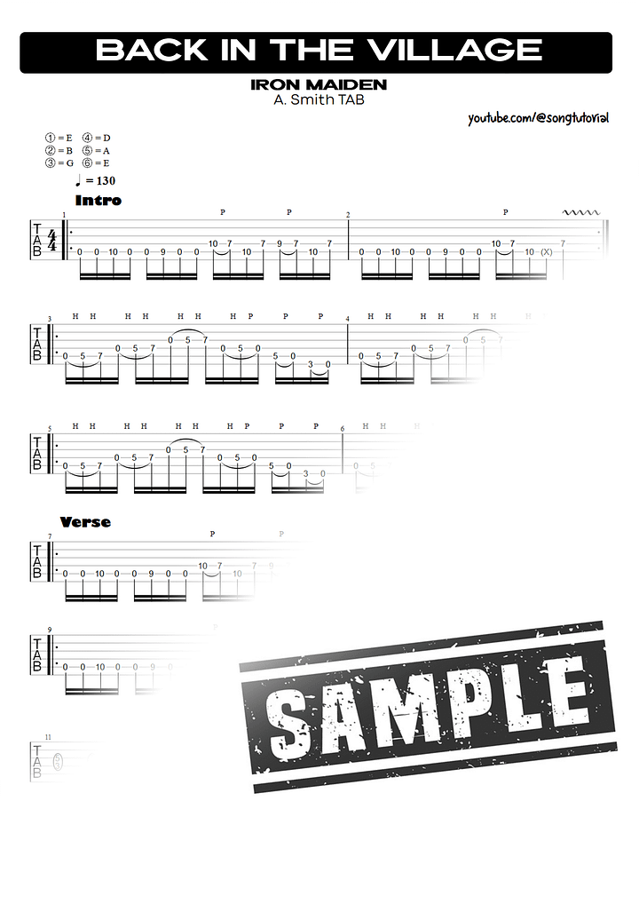 Back in the Village PDF TAB + Backing Track MP3 product image (2)