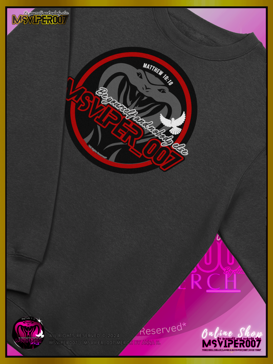 Sweatshirt - "MsViper_007™ Brand Classic" [red/blk emblem] - Streetwear/Cozy Sweatshirt By Anna H. product image (3)