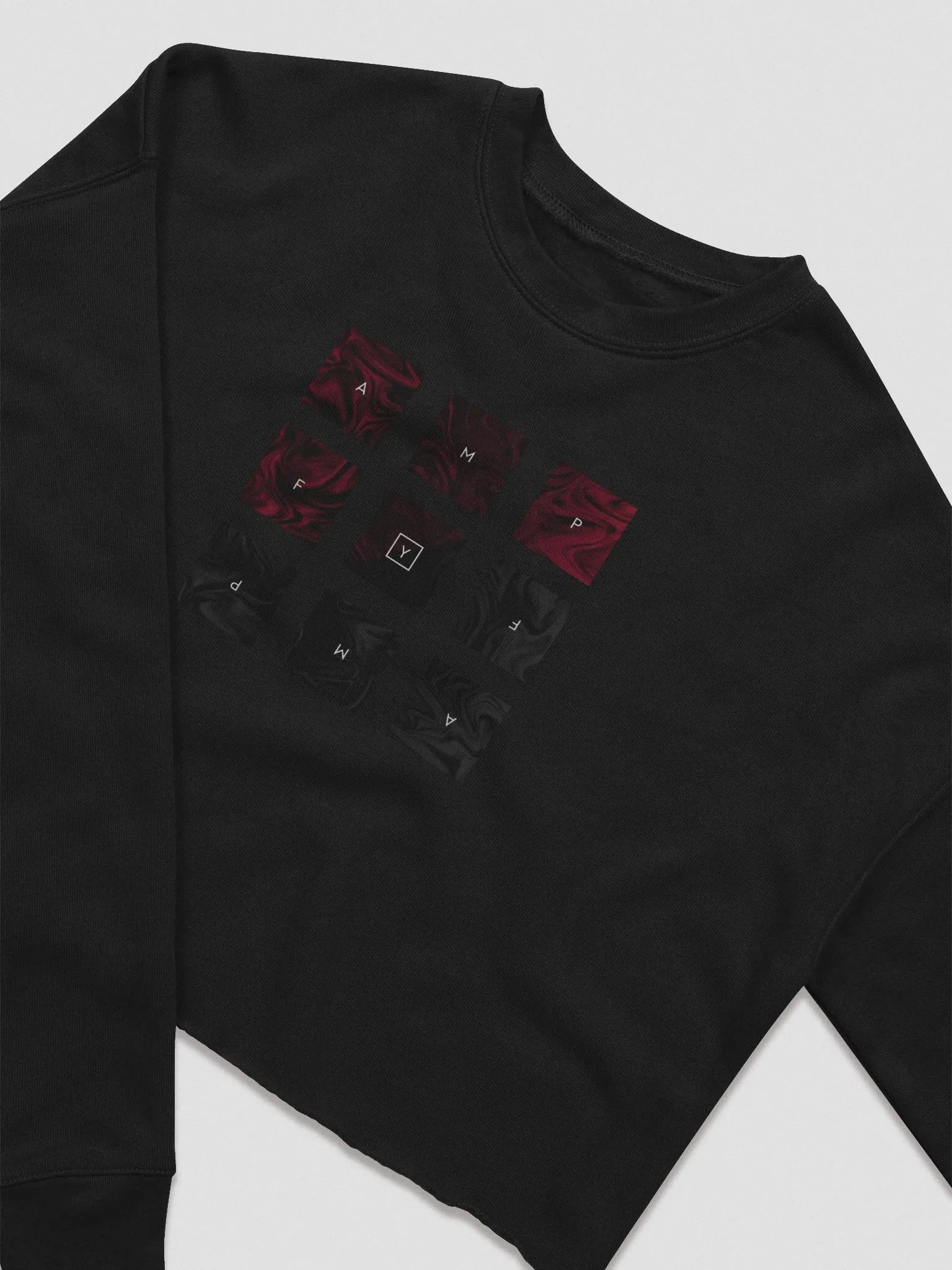 [ampfy Marble Print] Bella+Canvas Women's Fleece Crop Sweatshirt product image (2)