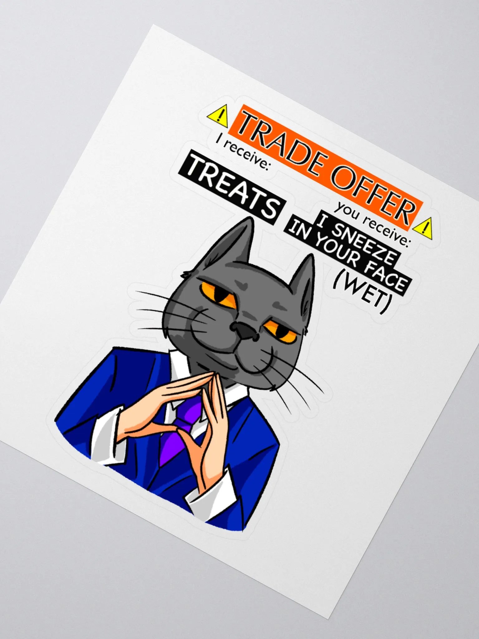 Trade Offer Human-Cat Meme Sticker product image (2)