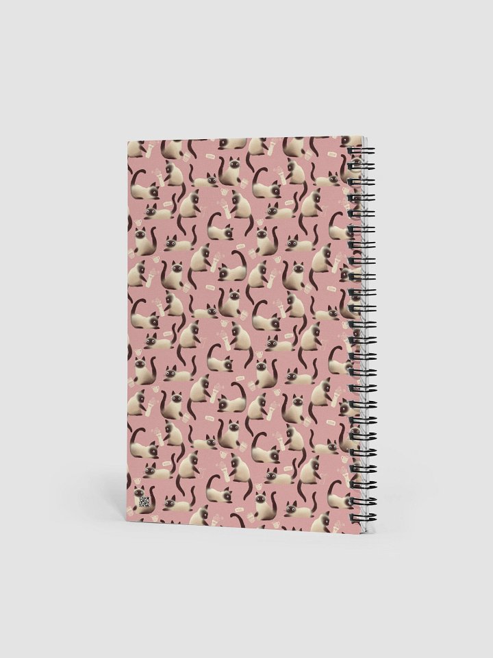 Bad Siamese Cats Knocking Stuff Over Pattern Notebook, Pink product image (2)