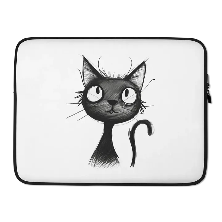 Black Kitty Laptop Sleeve product image (2)