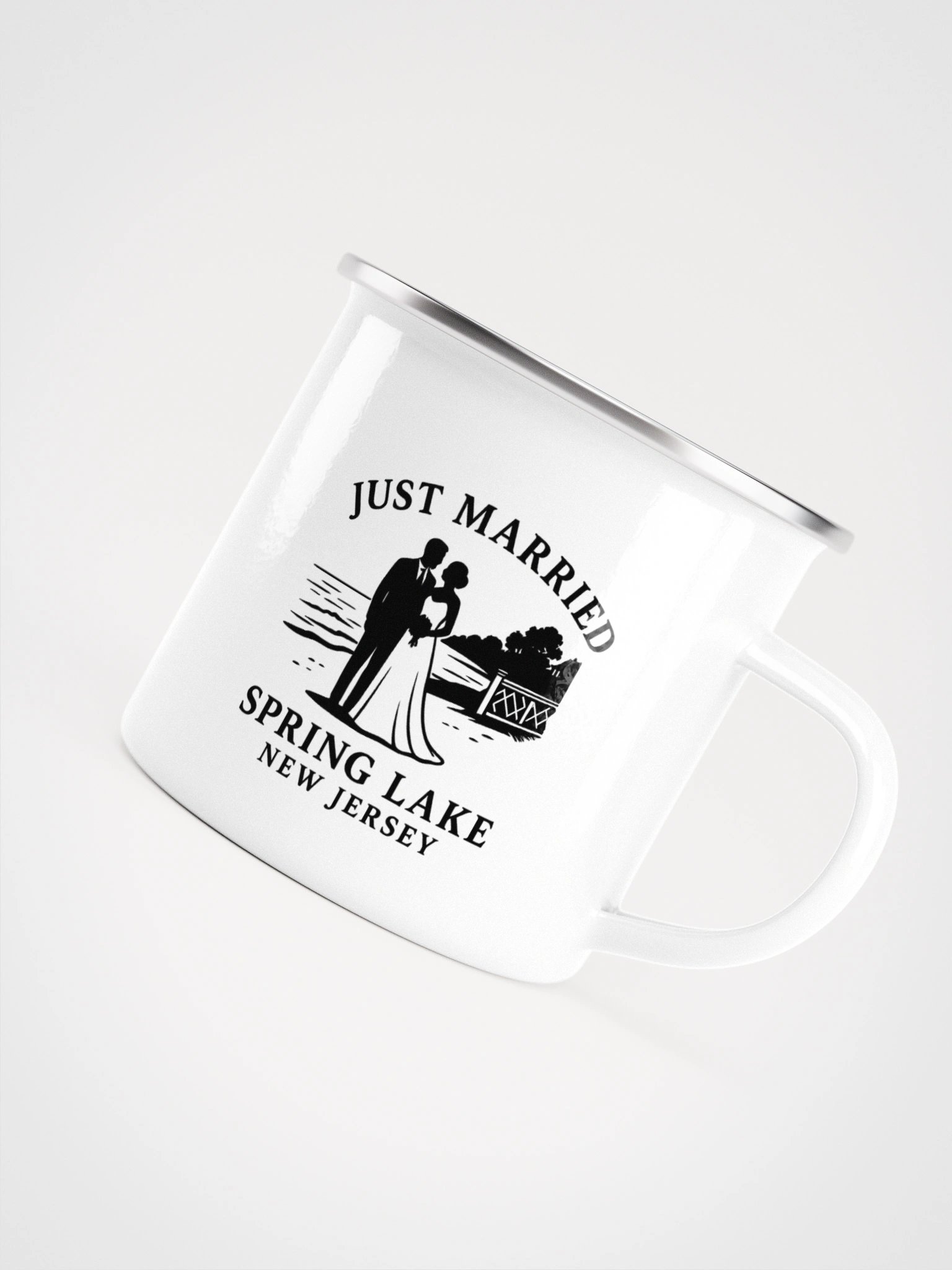 Spring Lake NJ "Just Married" Enamel Wedding Mug product image (5)