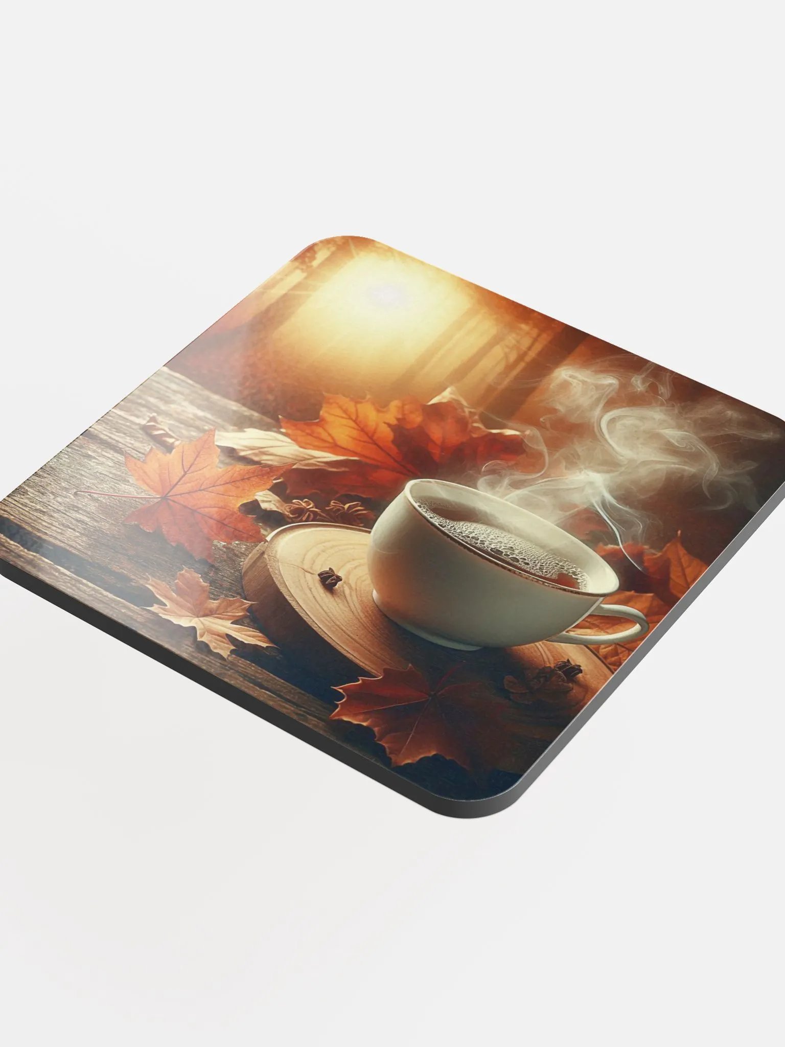 Autumn Aura Glossed Cork Coaster product image (1)