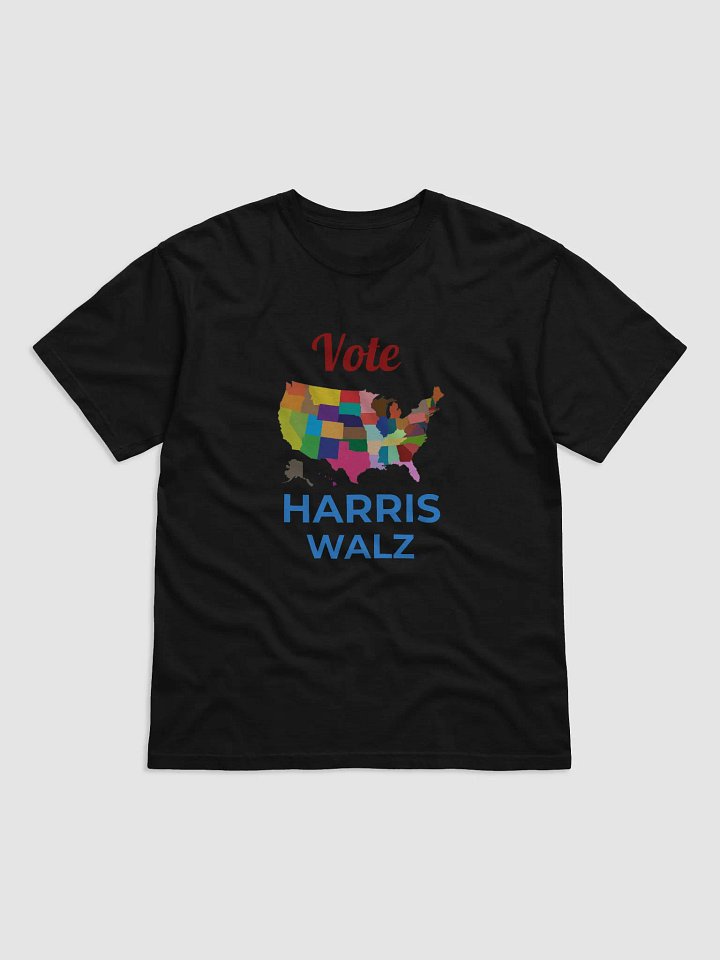 Vote HARRIS WALZ USA Colorful Map Short Sleeve TShirt product image (1)