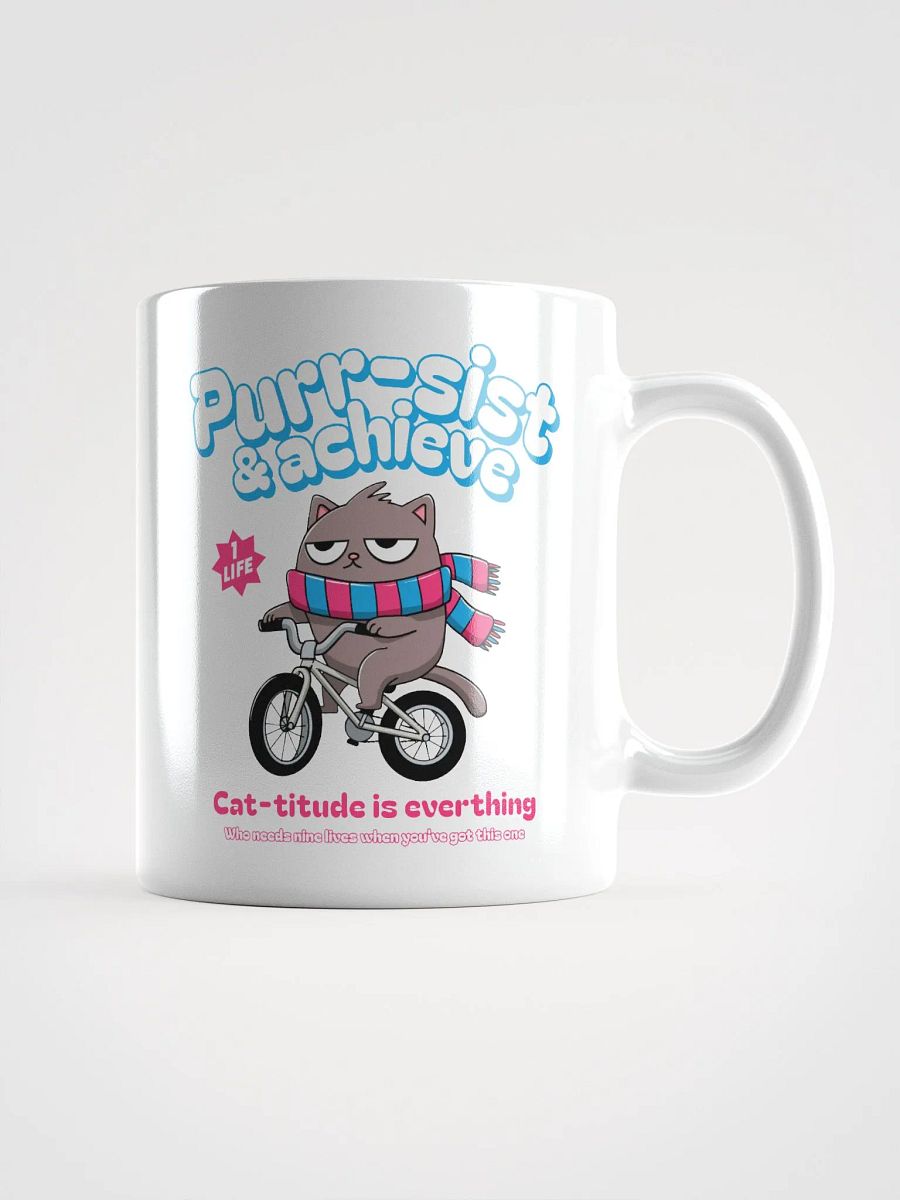 Purr-sist & Achieve - Mug Cute Cat Bike Design product image (2)