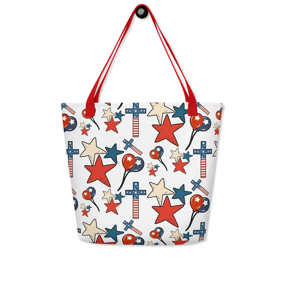 Red, White And Blue Stars And Crosses Tote Bag product image (9)