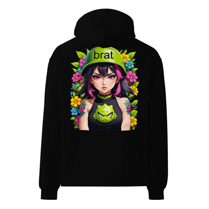 Brat - Premium Hoodie (Black) Brat Life - v6 (Back Printed Design) product image (1)