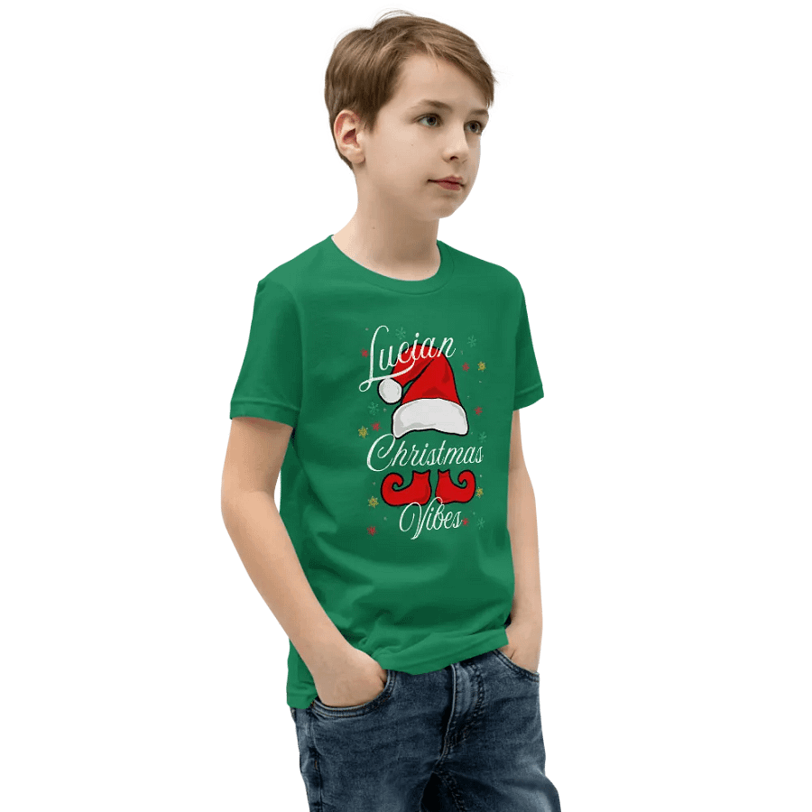 Festive Santa Hat and Elf Shoes Youth T-Shirt product image (3)