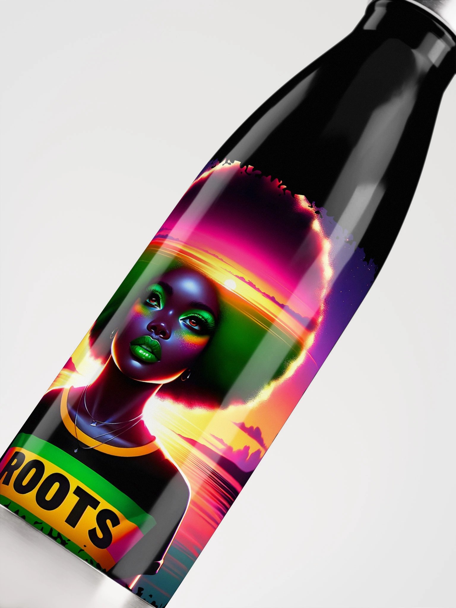 Neon Afro ROOTS Stainless Steel Water Bottle product image (9)