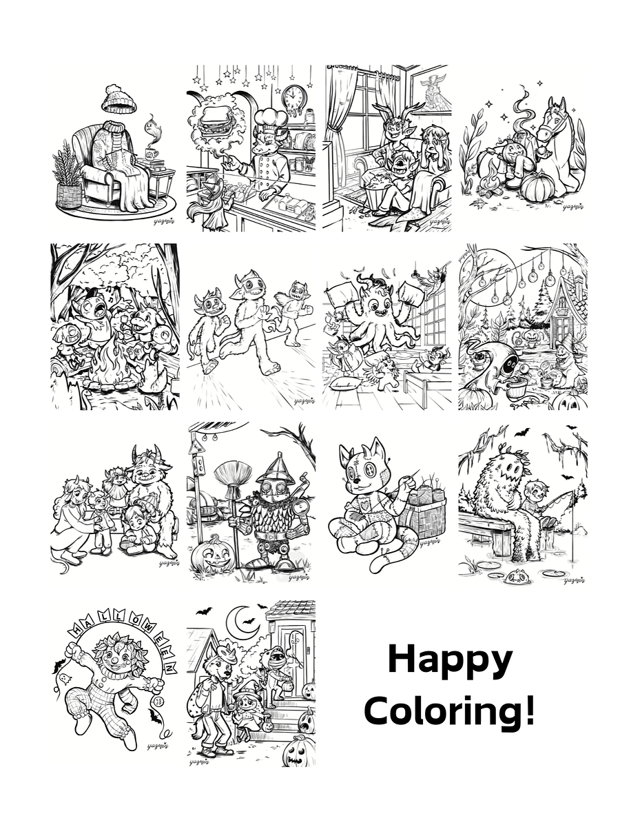 *Cozy Monsters Halloween Printable Coloring Book – Perfect for Spooky Fun! product image (3)