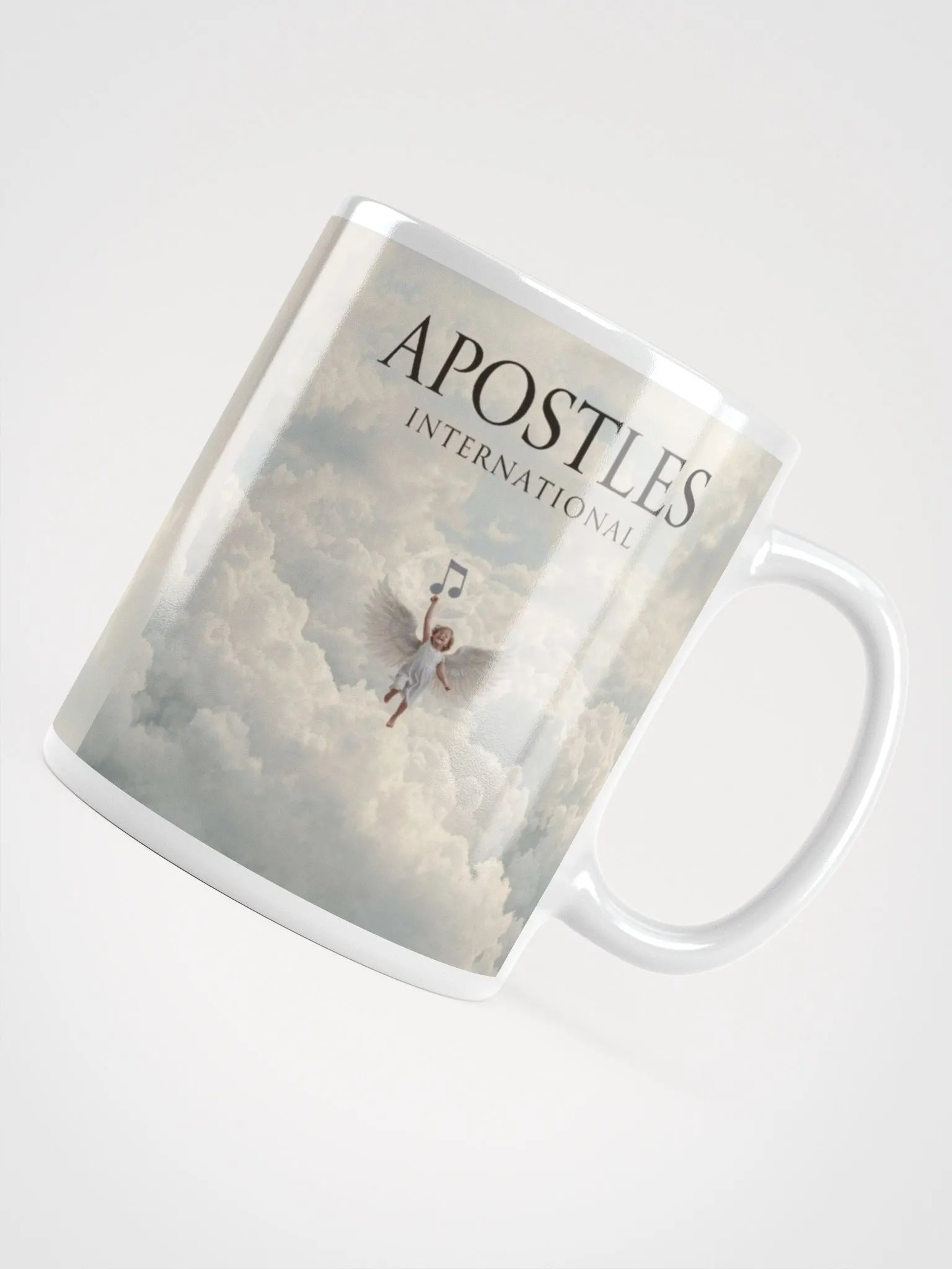 Apostles International Angel + Clouds Logo White Mug Cup product image (4)