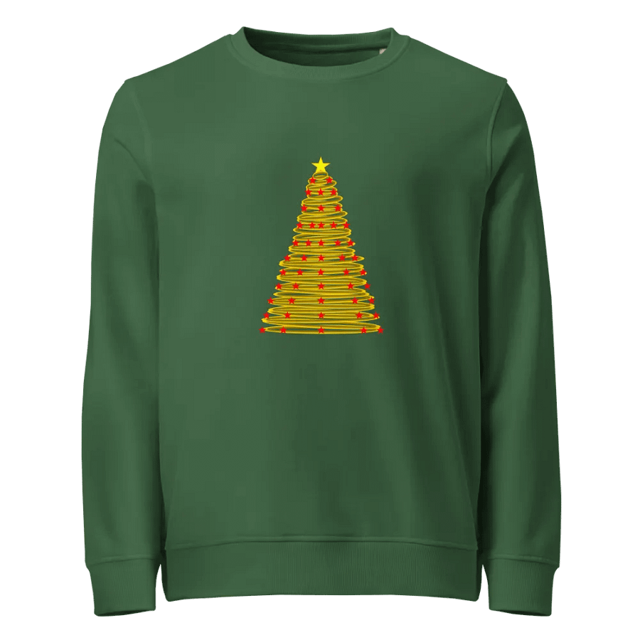 GOLD CHRISTMAS TREE WITH RED STAR ORNAMENTS product image (4)