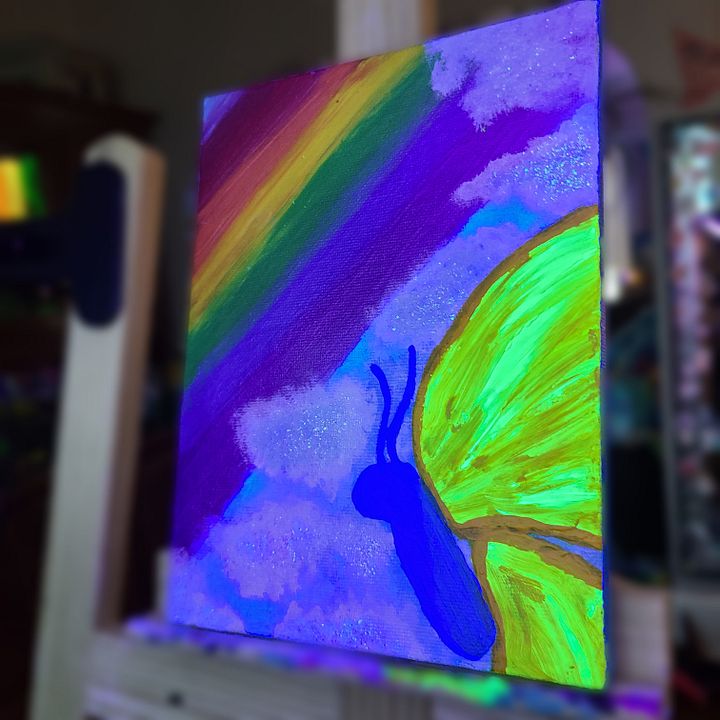 The Sky is Your Favorite Color Today - painting on 6x8 canvas product image (2)