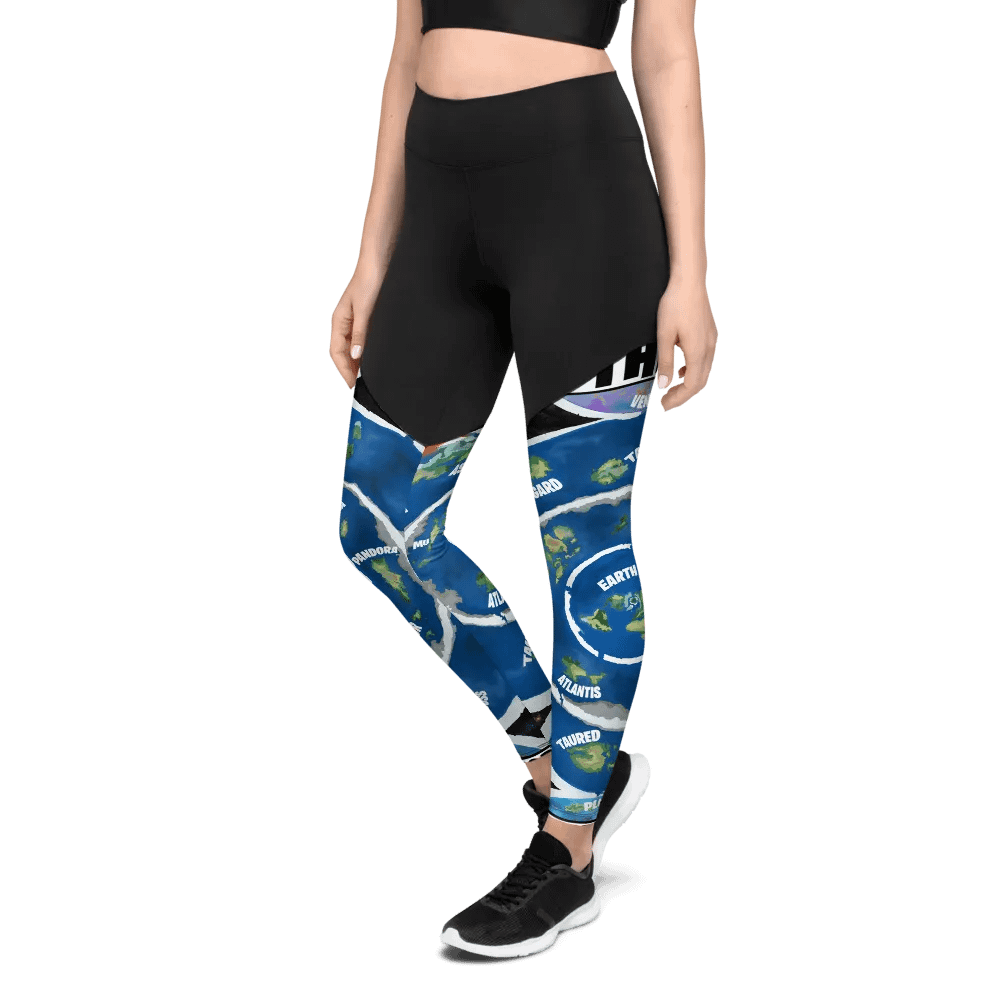 All-Over Print Sports Leggings Beyond The Ice Wall Map product image (4)