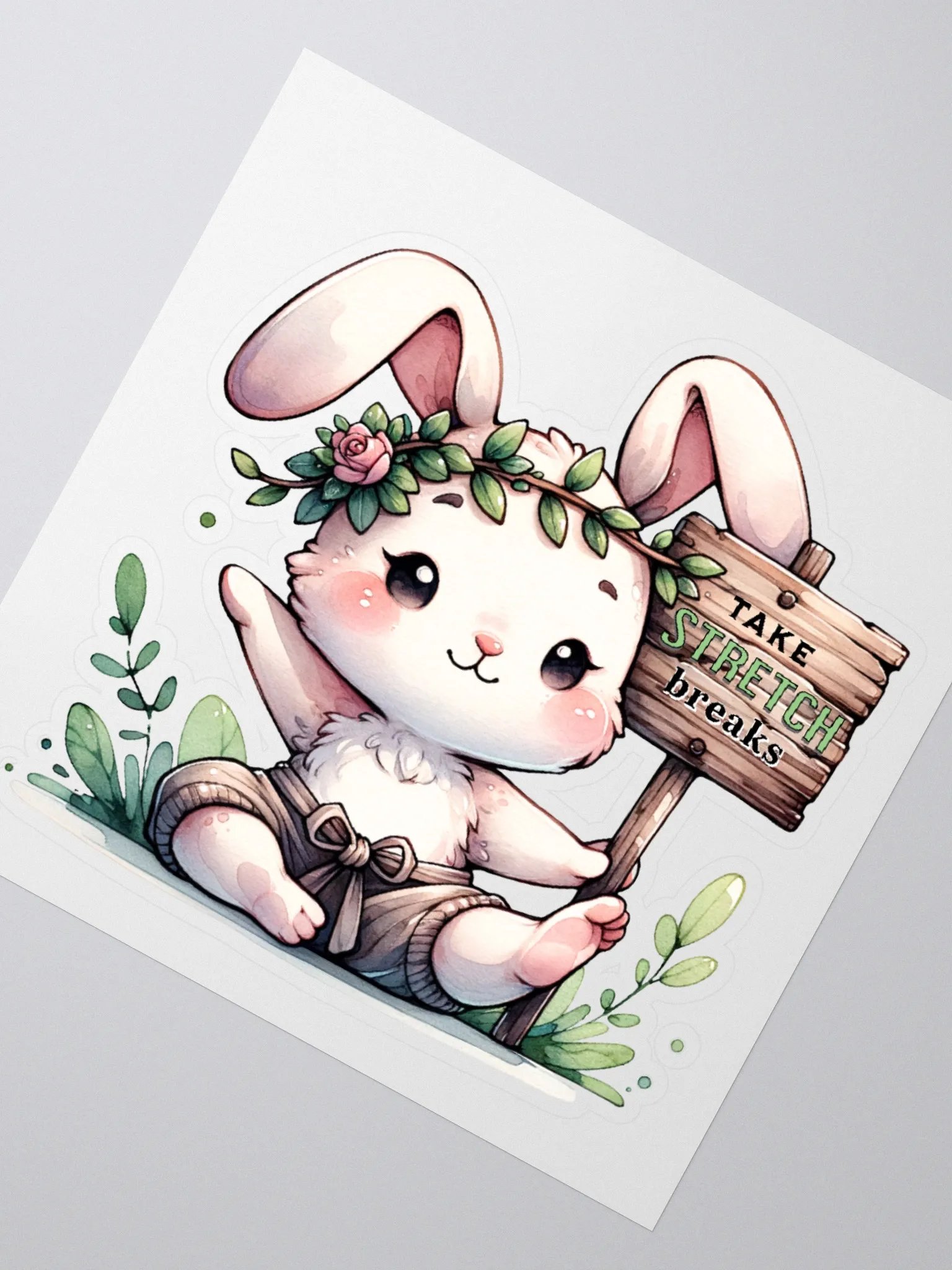 Self Care Bunny Sticker: Take stretch breaks product image (2)