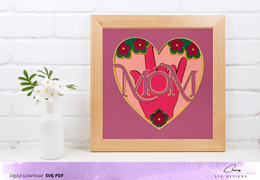 3D Layered Mom, Mother and Grandma SVG Bundle Deal | Layered Shadow Box Design product image (2)