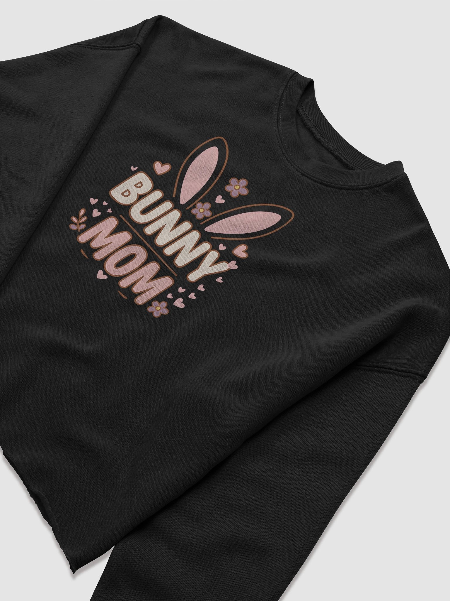 Bunny Mom Crop Top | Playful Bunny Ears & Flowers | Easter Animal Lover Gift product image (5)