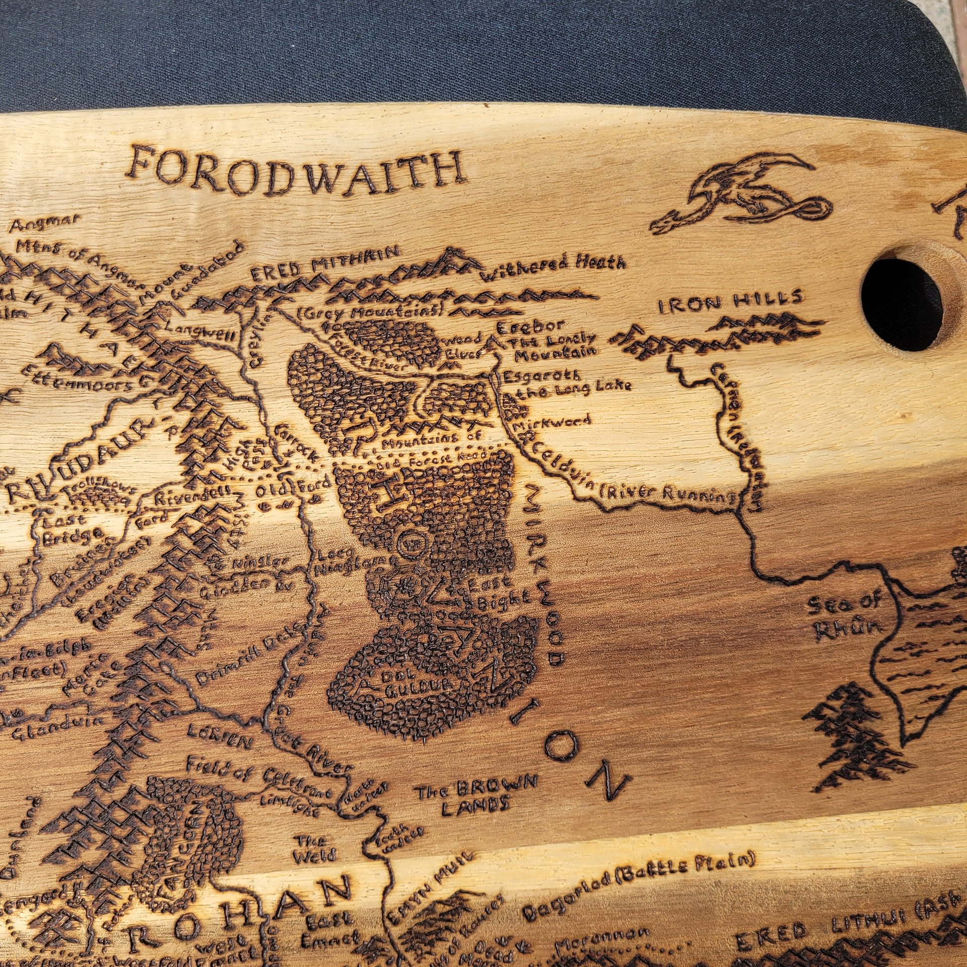Lands of Middle Earth Handmade Pyrography Map product image (4)