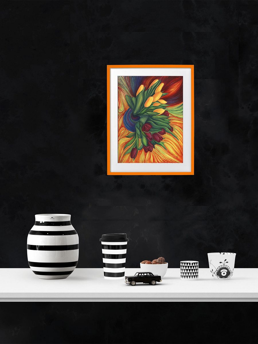 Vibrant Matte Poster Print - Yellow and Purple Tulips product image (5)