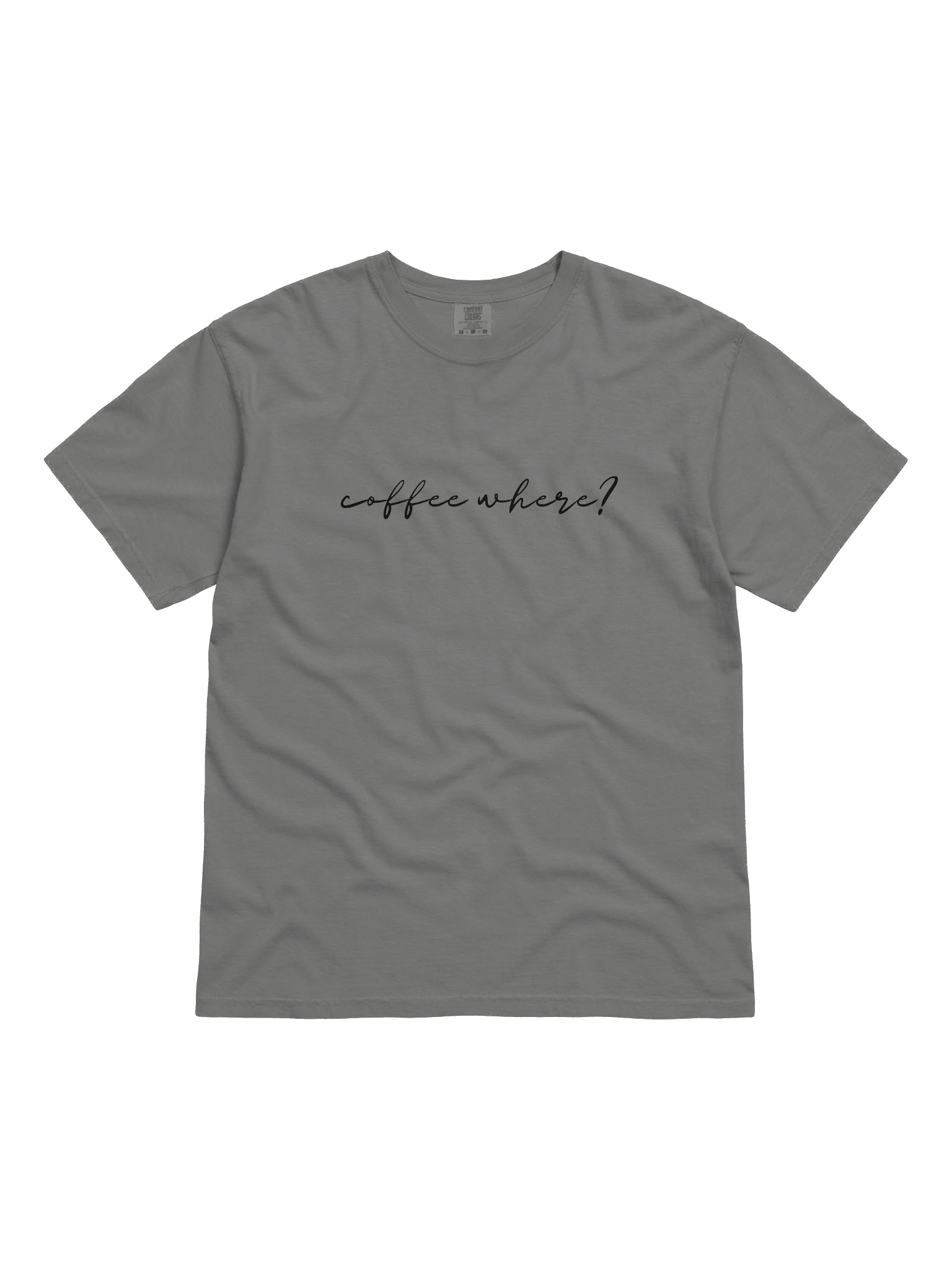 T-shirt “coffee where?” - black typo print product image (4)