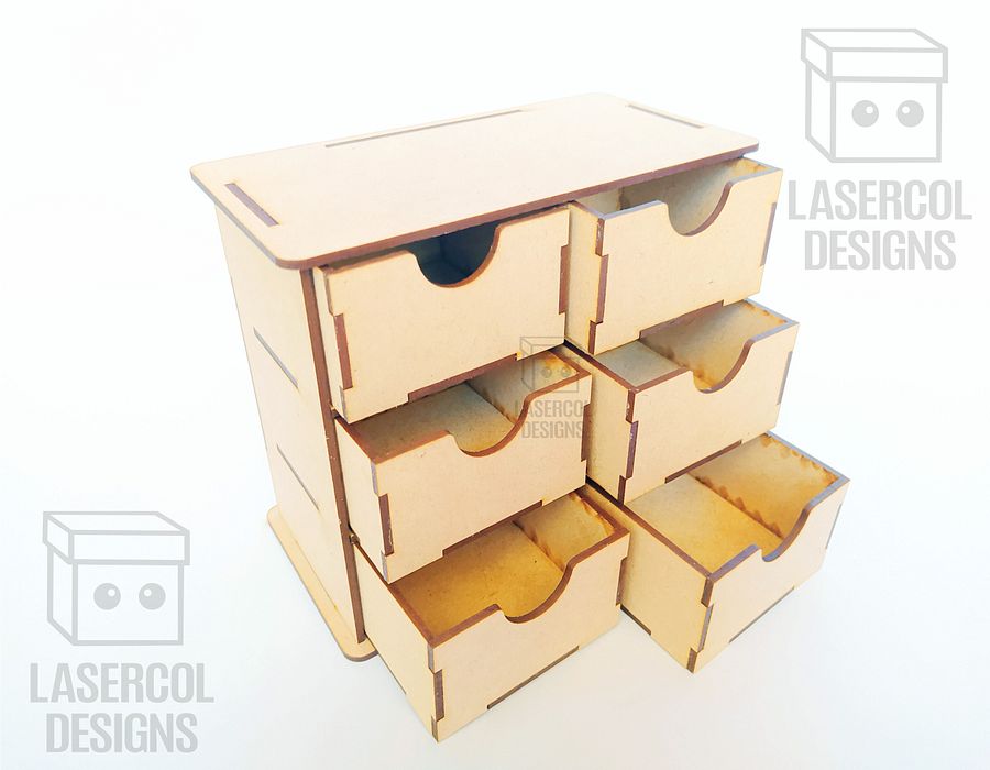 6 Drawers Desk Organizer - Laser Cut Files product image (7)