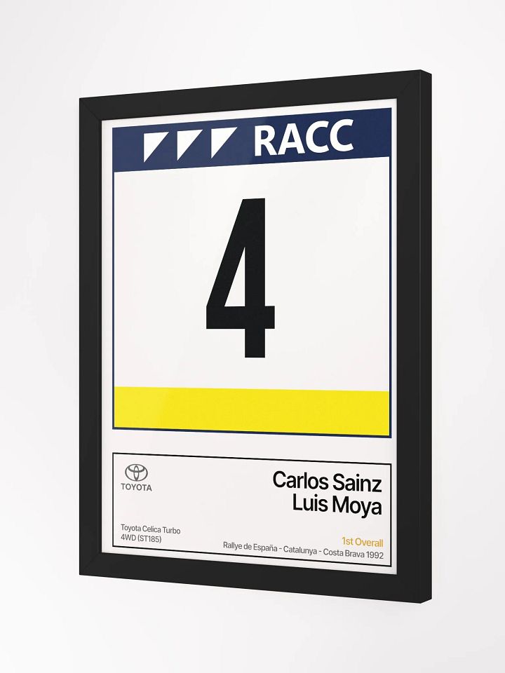 Framed A3 Print / Carlos Sainz / 1992 Rallye de España - Catalunya - Costa Brava Number 4 product image (1)