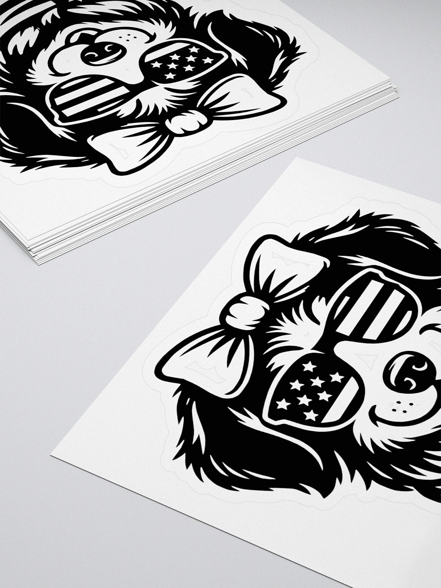 Flirty Patriotic Pup in Bandana | Border Collie Sticker product image (4)