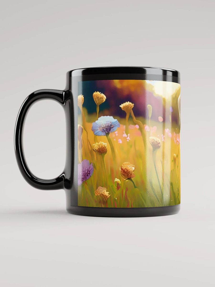 Floral Fetch: Black Glossy Mug for Dog Lovers flower mug product image (3)