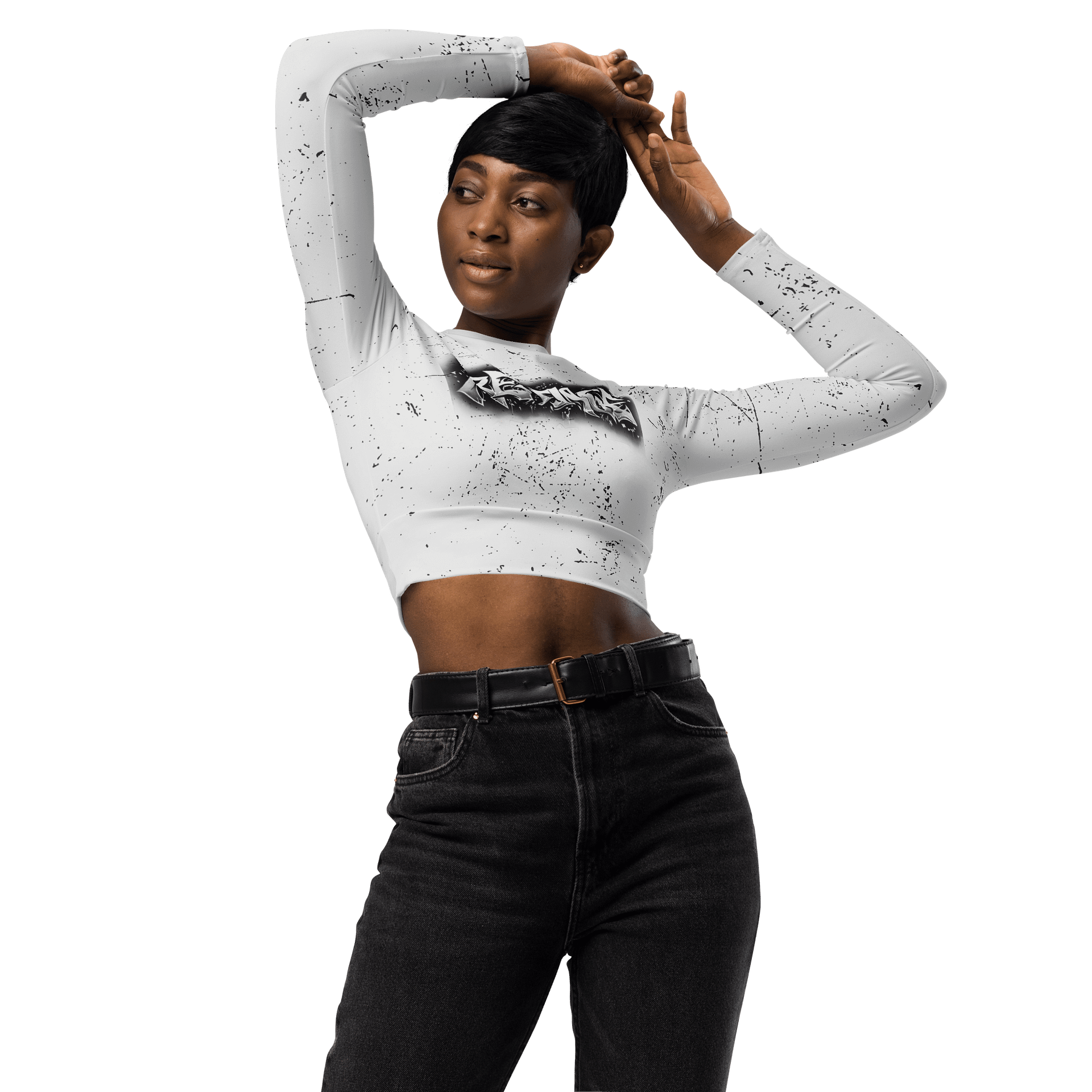 Graffiti Long Sleeve Crop Top product image (3)