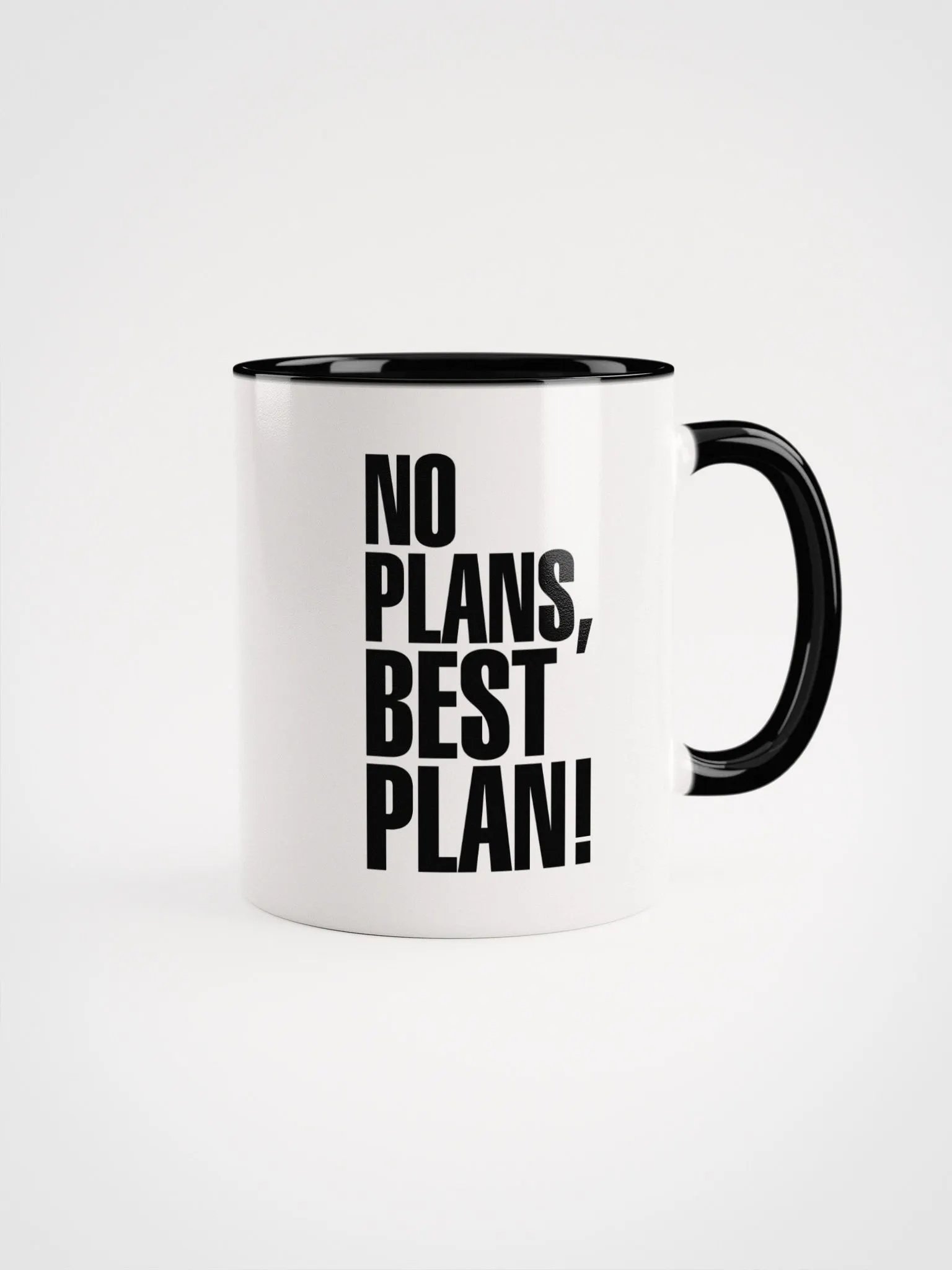 No plans, best plan! (Black and White Mug) product image (1)