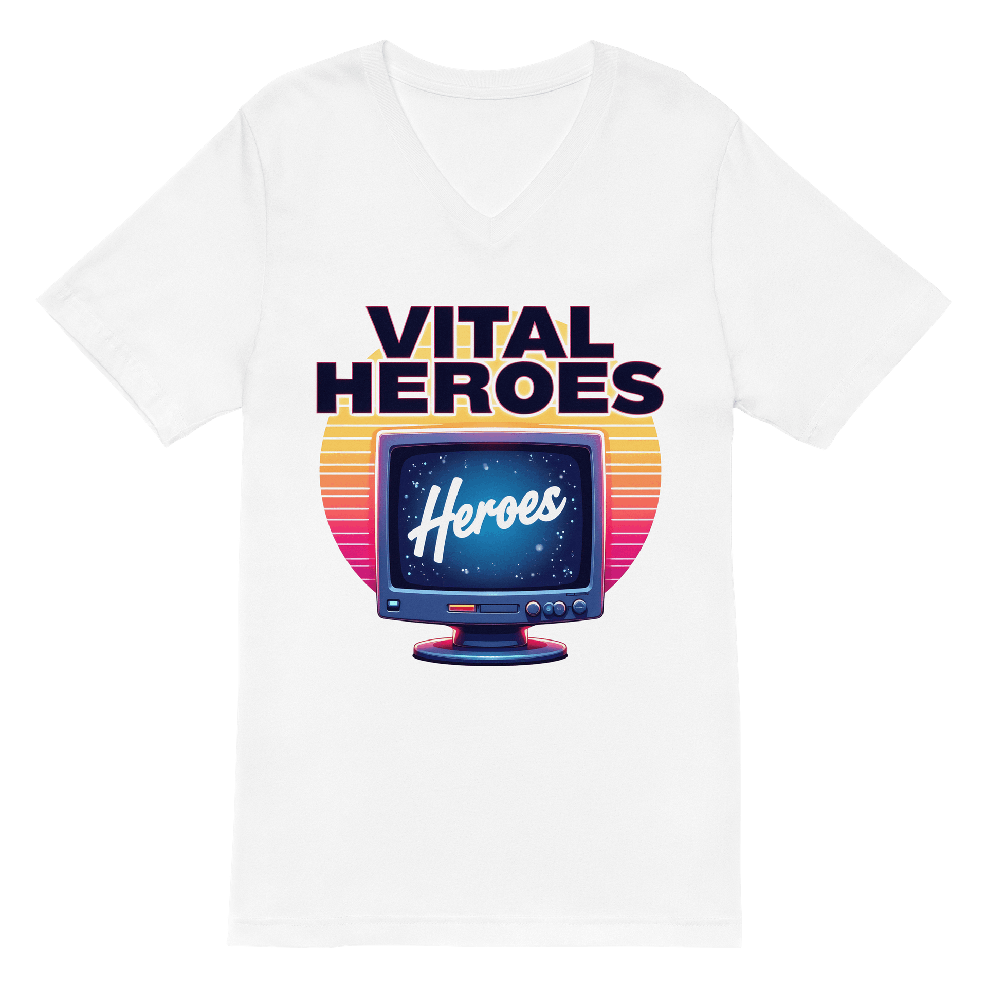 VITAL HEROES Retro TV V-Neck Tee product image (2)