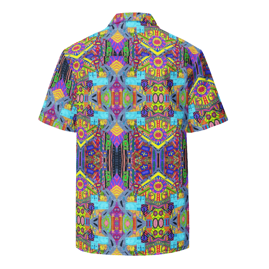 Abstract Colourful Doodle Art Robots Unisex Hawaiian Shirt product image (8)