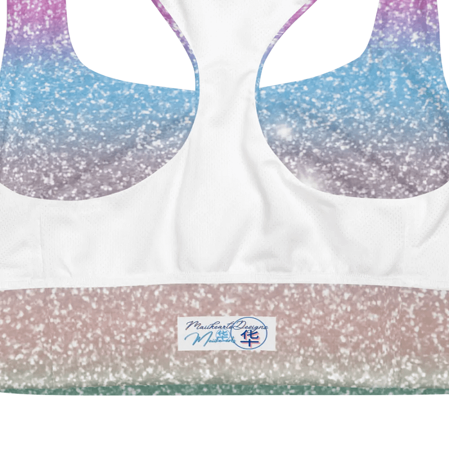 Glitter Unicorn Texture Design Longline Sports Bra - 5 product image (12)