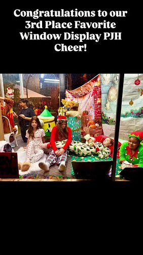 Congratulations PJH Cheer for your Holiday Themed Window. Our 3rd Place Crowd Favorite Window Display!
#paristx #mannequinnig...